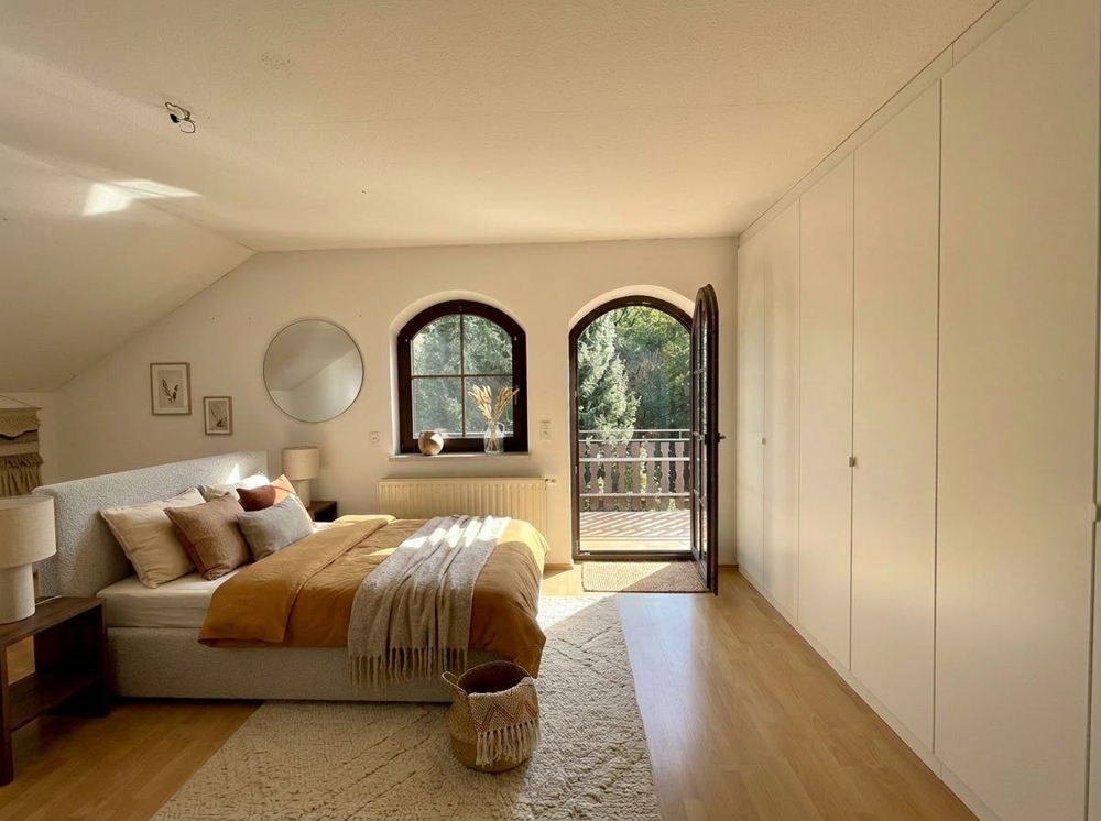 Schlafzimmer möbliert