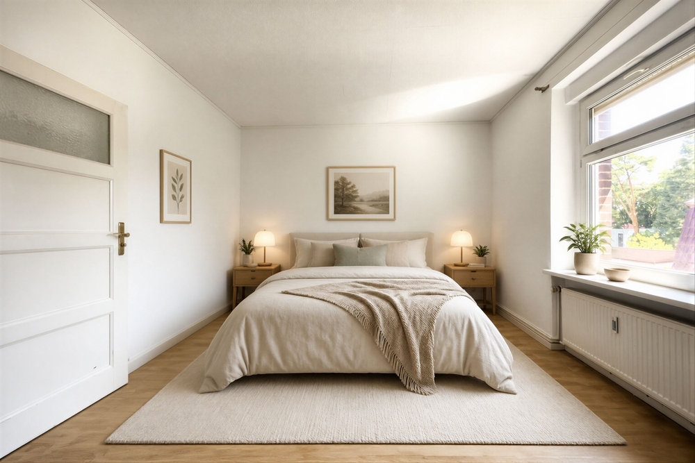Schlafzimmer 2 OG gestaged