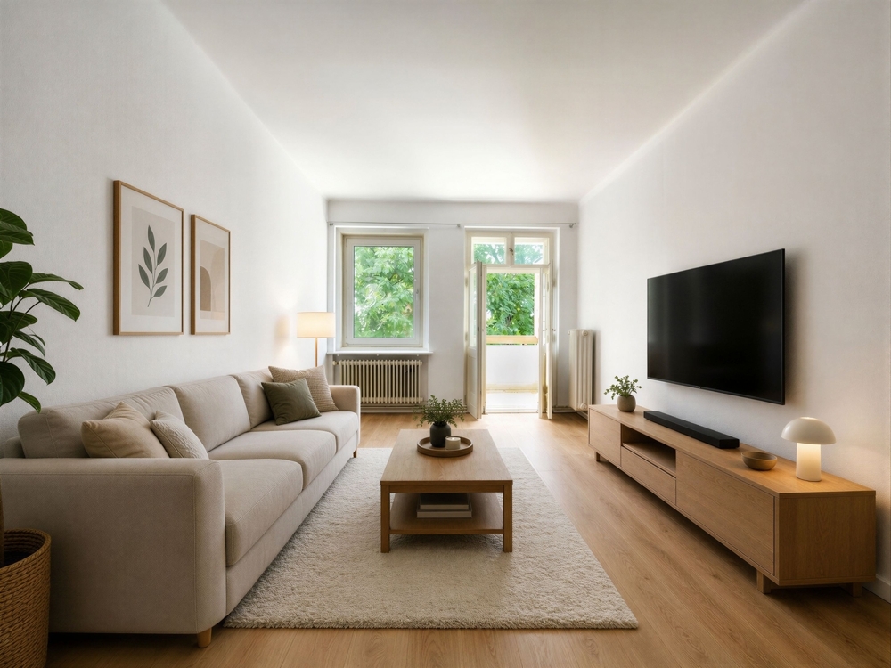 Wohnzimmer möbliert