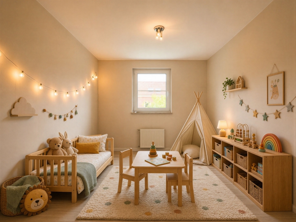 Kinderzimmer möbliert