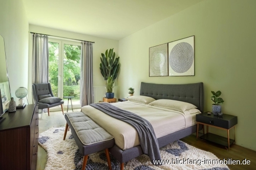 Schlafzimmer mit Gartenzugang