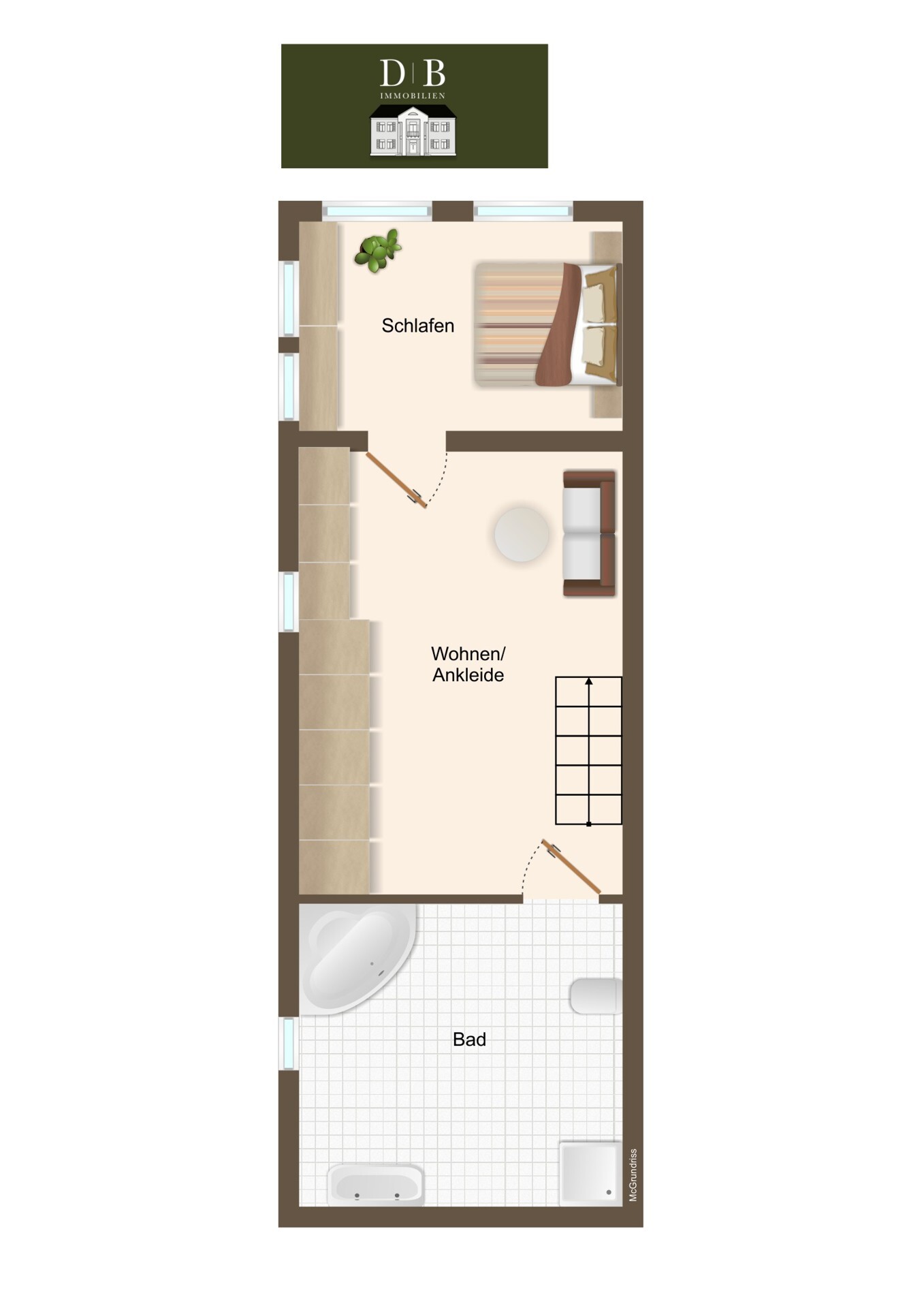 1 Obergeschoss Anbau Maisonette