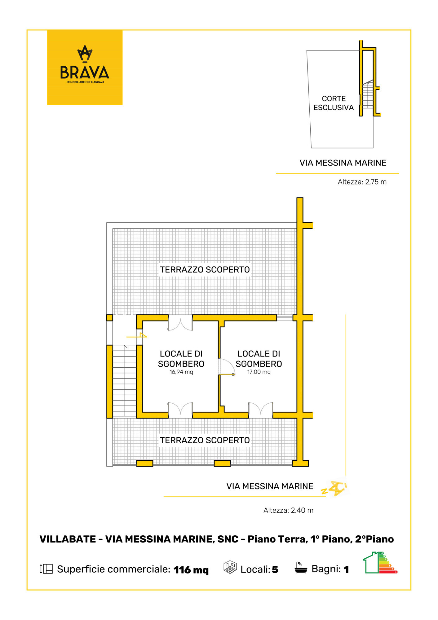 VIA MESSINA MARINE n. SNC Edificio C Interno SX Piano T-P2