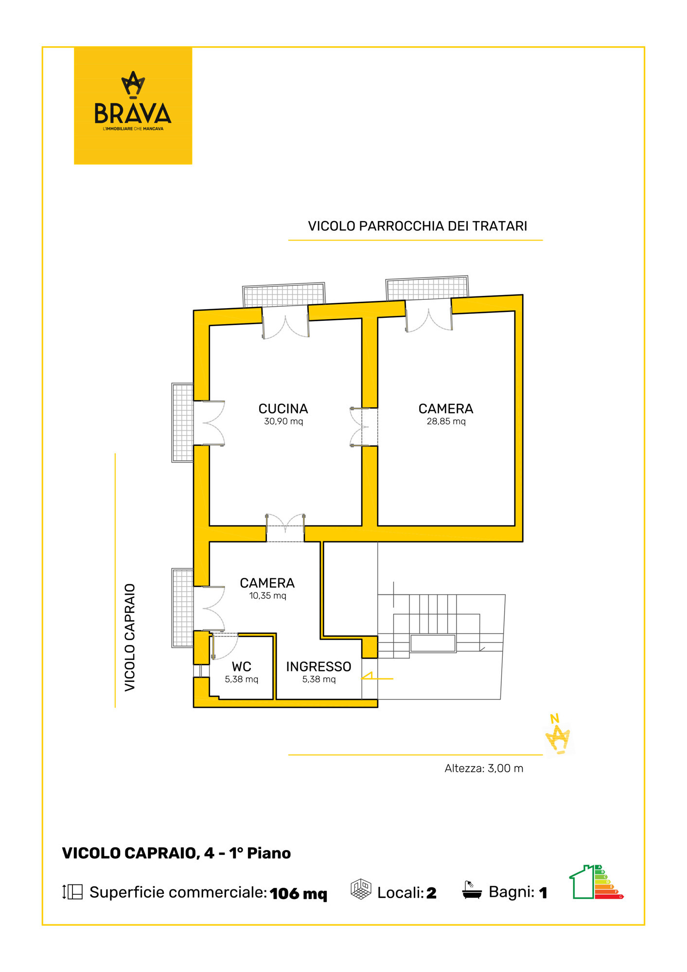98_BRAVA_VICOLO CAPRAIO n. 4 Interno SX Piano 1 (1)