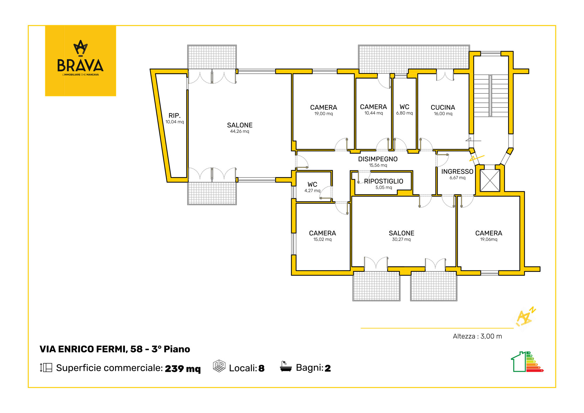 VIA ENRICO FERMI n. 58 Scala B Interno 9 Piano 3 (1)