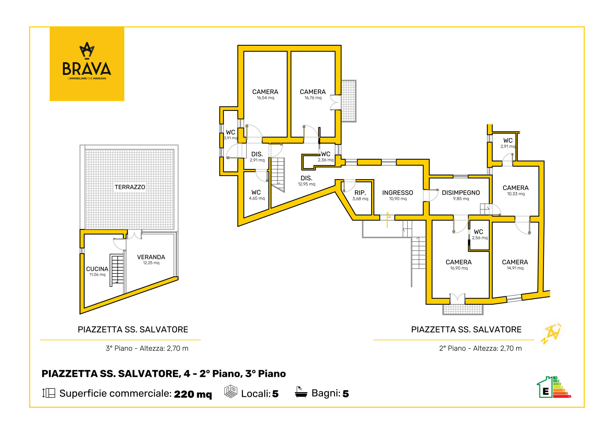 PLANIMETRIA COLORATA PIAZZETTA SS. SALVATORE n. 4 Piano 2-3_rev