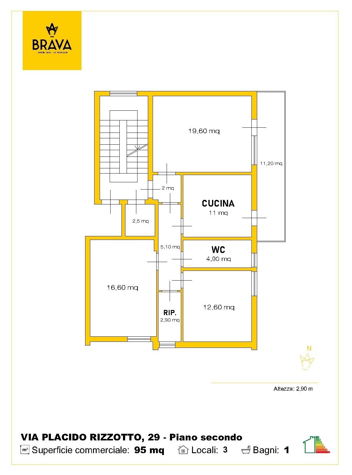 Planimetria Via Placido Rizzotto, 29