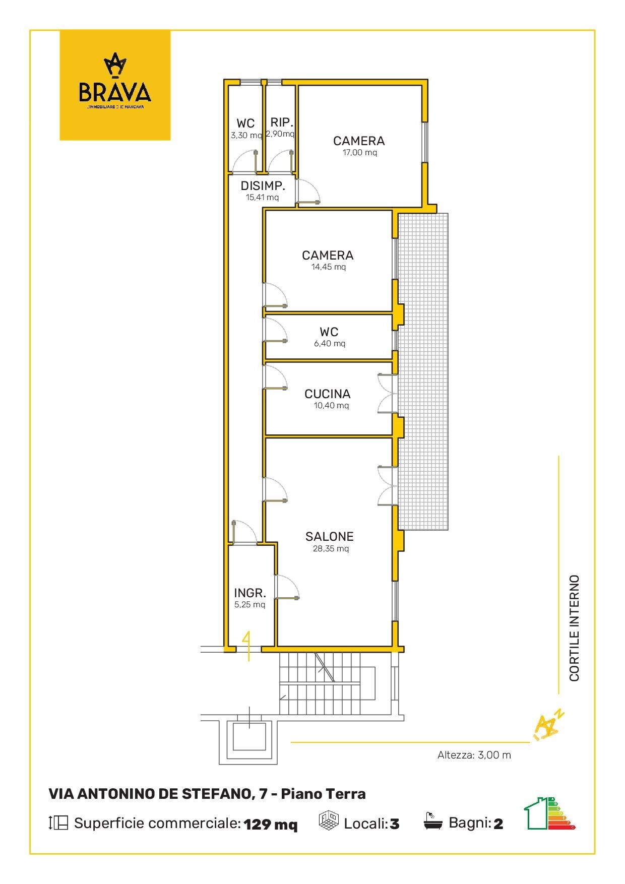 010_BRAVA_VIA ANTONINO DE STEFANO n. 7 Scala B Interno 3 Piano T