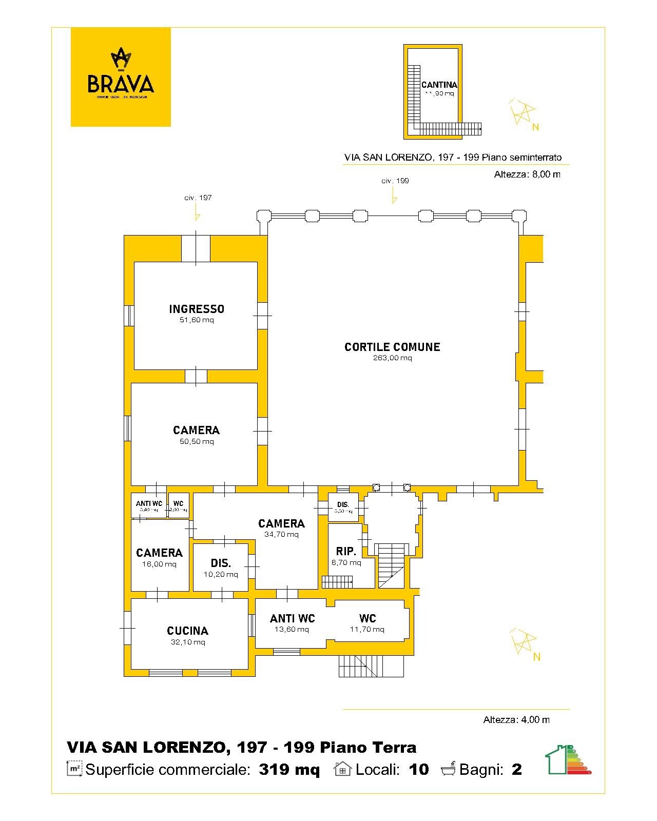 Planimetria Via San Lorenzo 197-199