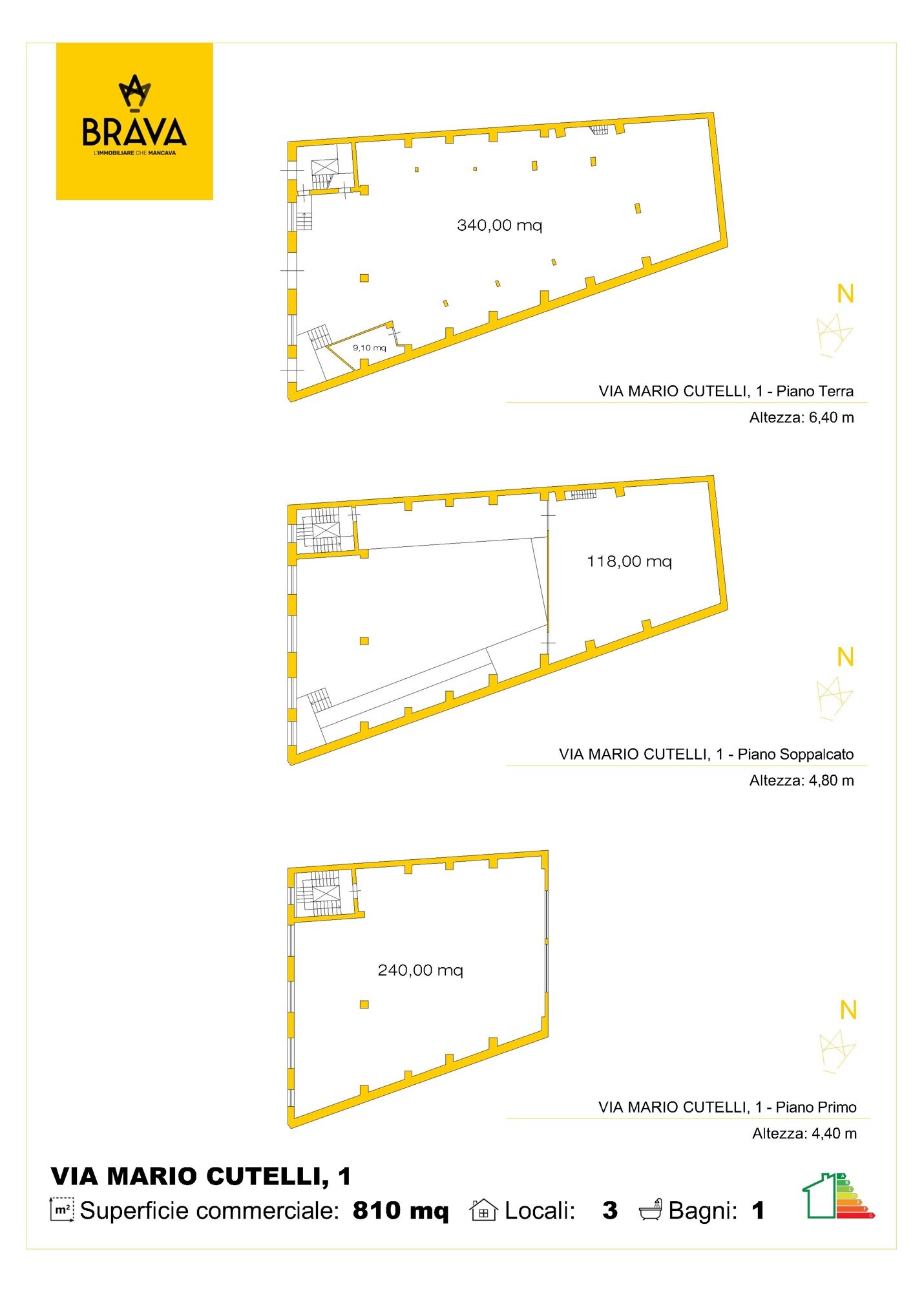 Planimetria Via Cutelli, 1 pT