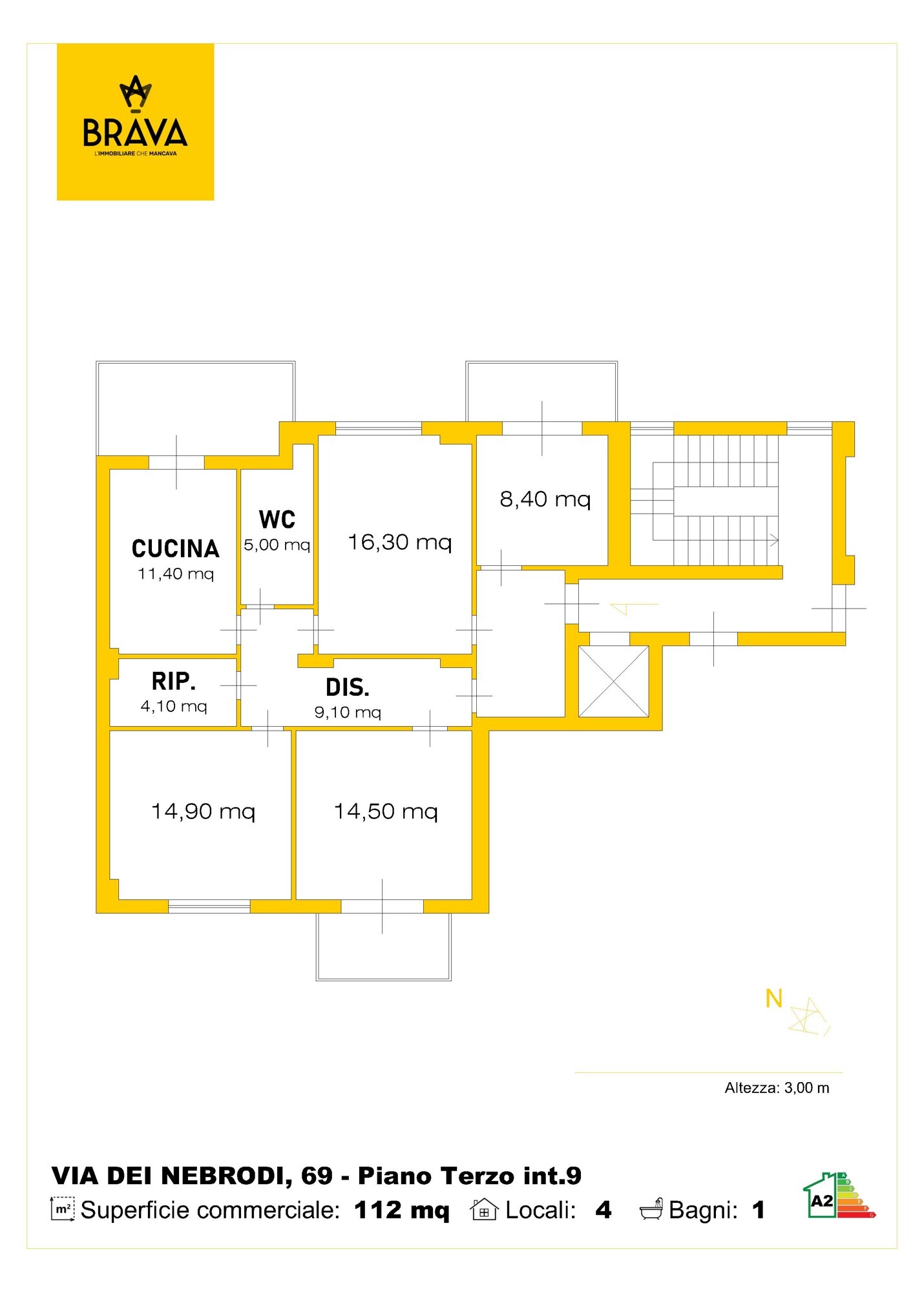 Planimetria Via dei Nebrodi, 69
