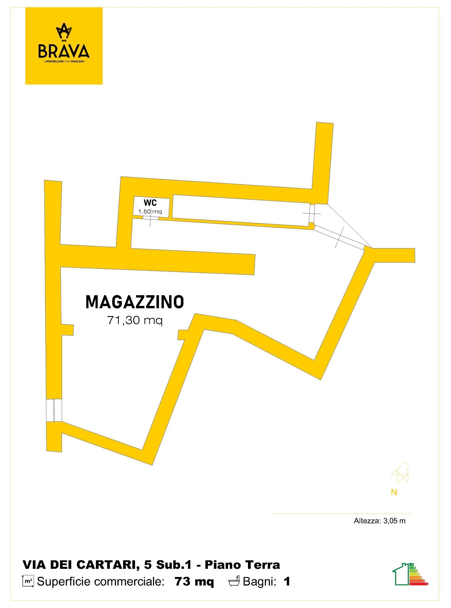 Planimetria Via dei Cartari, 5 Sub1