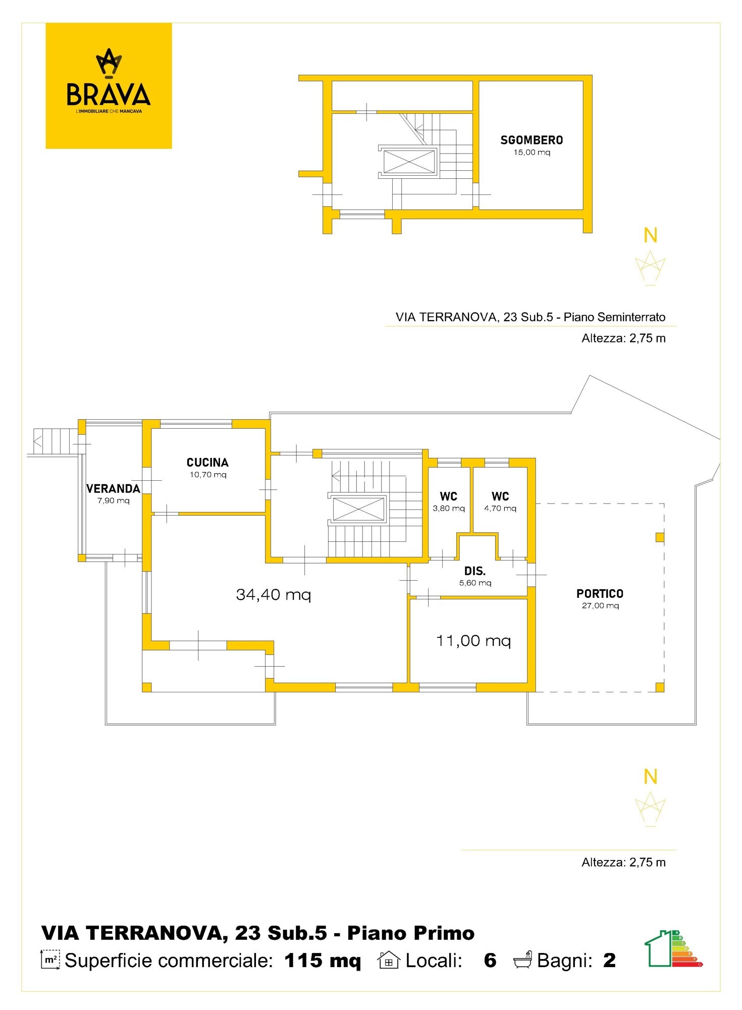 Planimetria Via Terranova, 23 p1