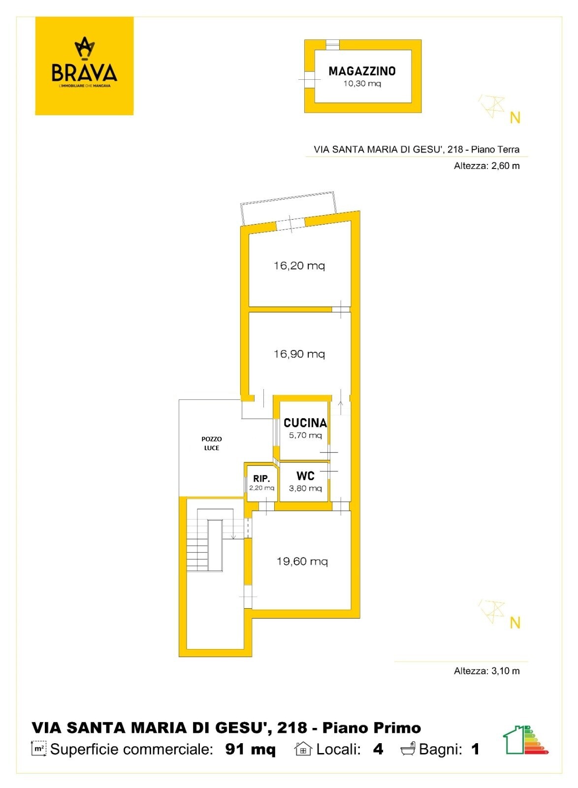 Planimetria Via Santa Maria di Gesù, 218 corretta