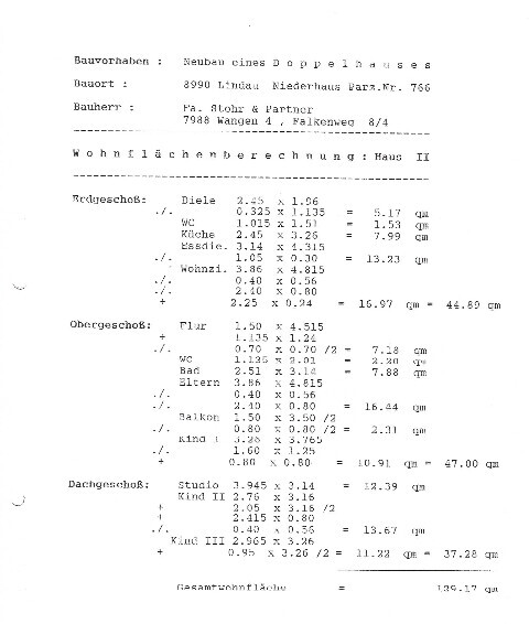 Wohnfläschenberechnung