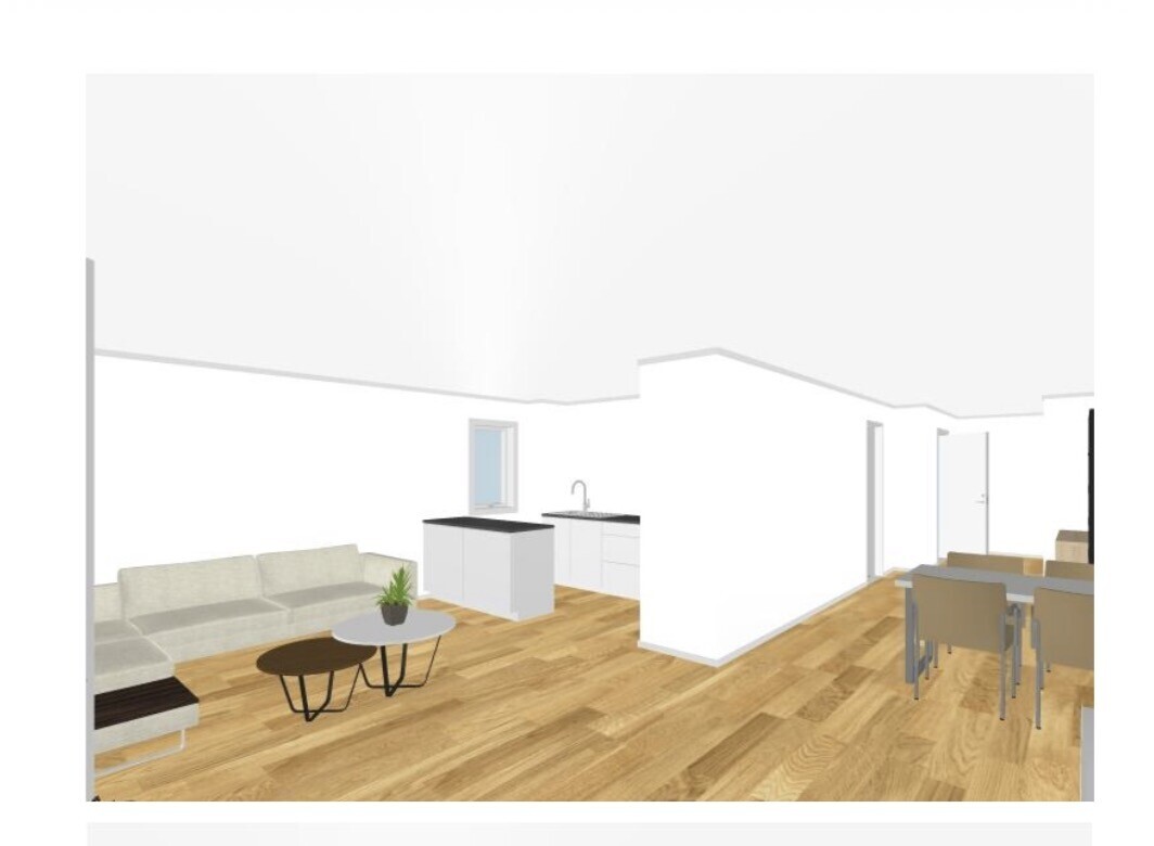 Illustration Wohnraum - Küche 