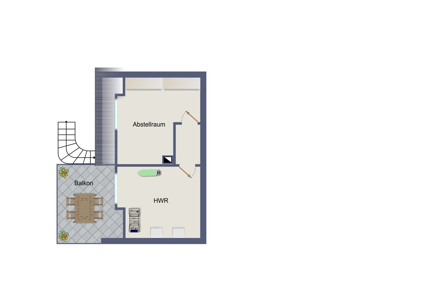 Grundriss EG Hinterhaus mit ausgebautem Dachraum