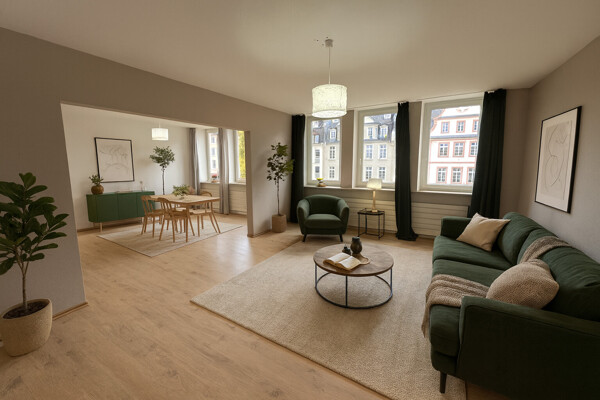 Wohnzimmer Ansicht 1 möbliert