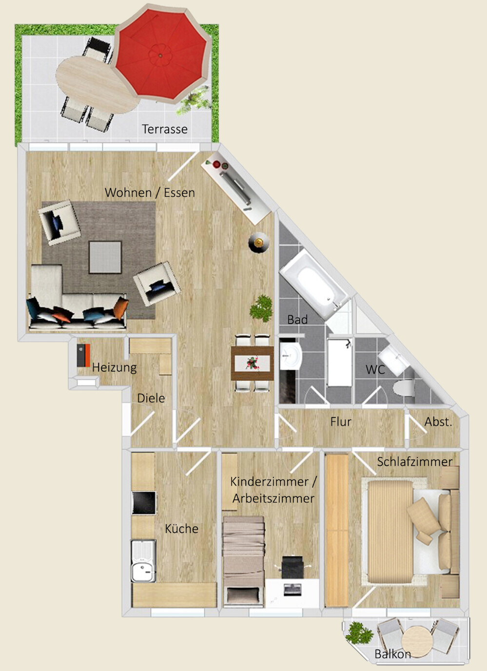 Variante 3-Zimmer-Wohnung