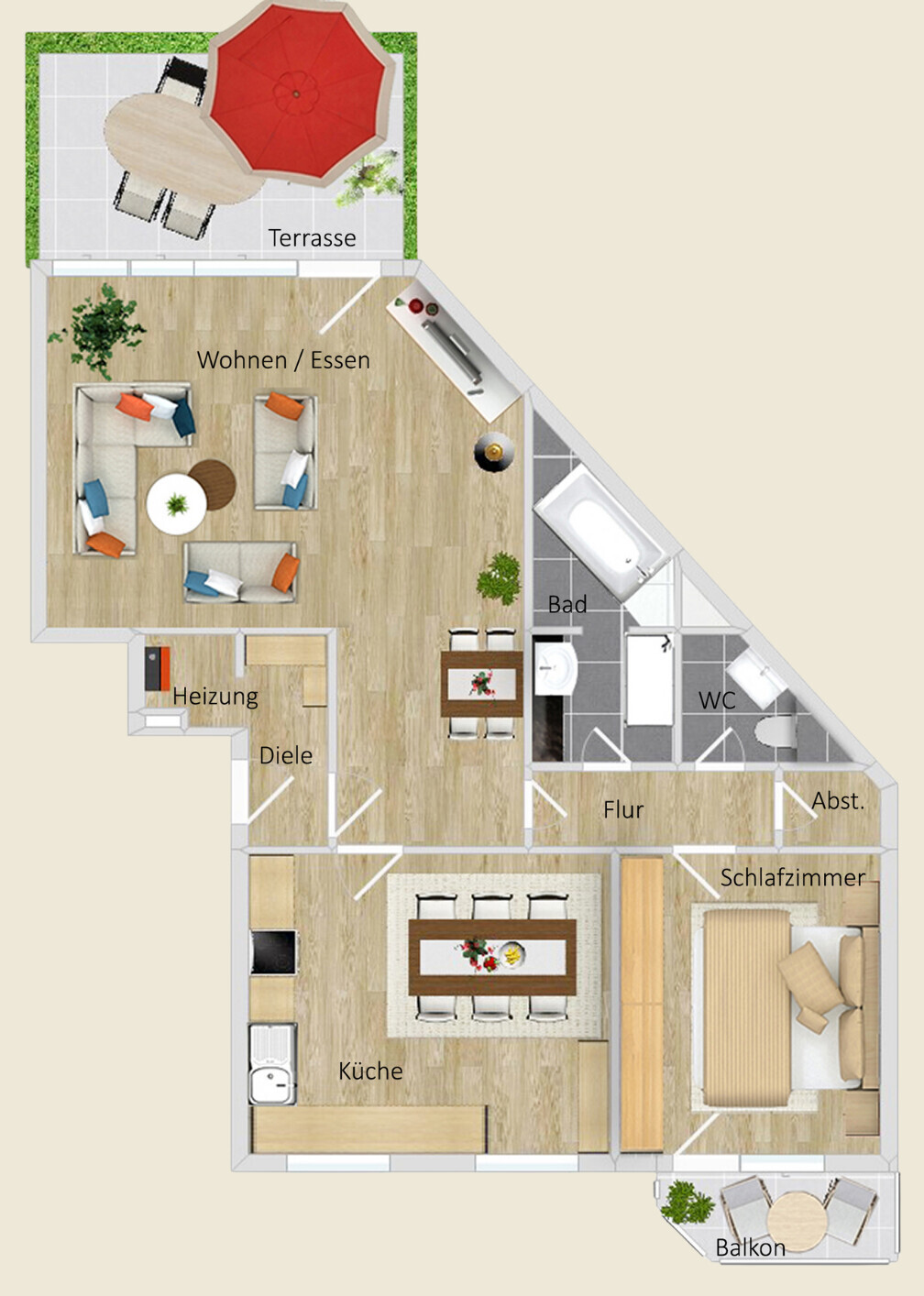 Variante 2-Zimmer-Wohnung