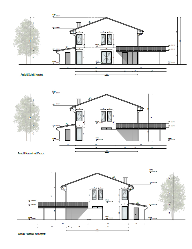 Ansichten Nordost und Südwest