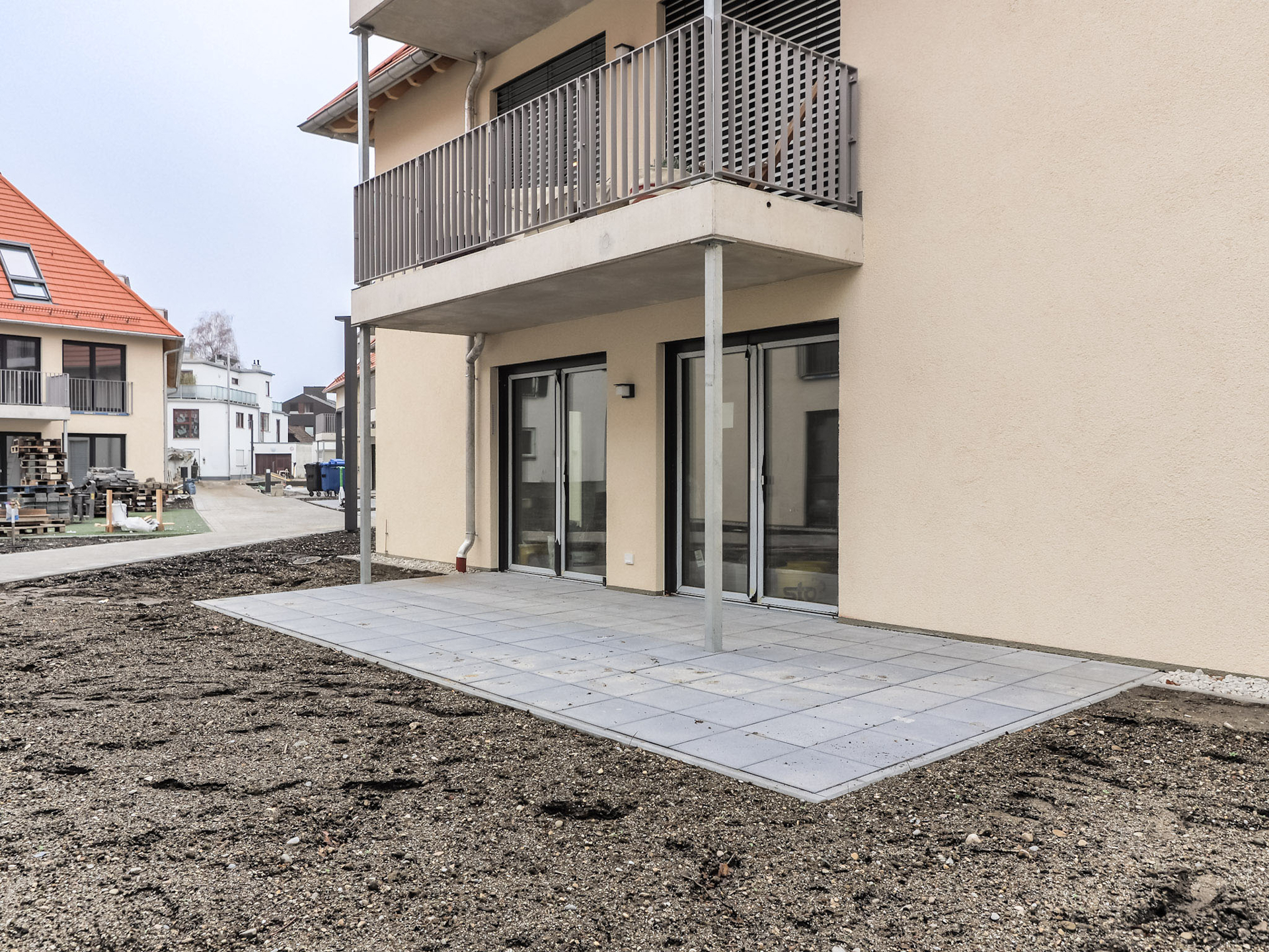 Ansicht Terrasse l Aktueller Baufortschritt