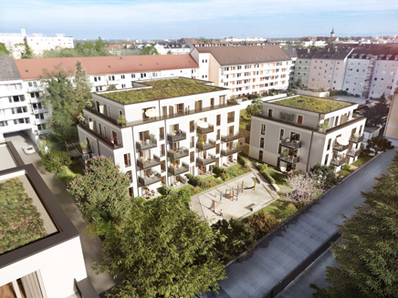 Visualisierung l Außenansicht Innenhof