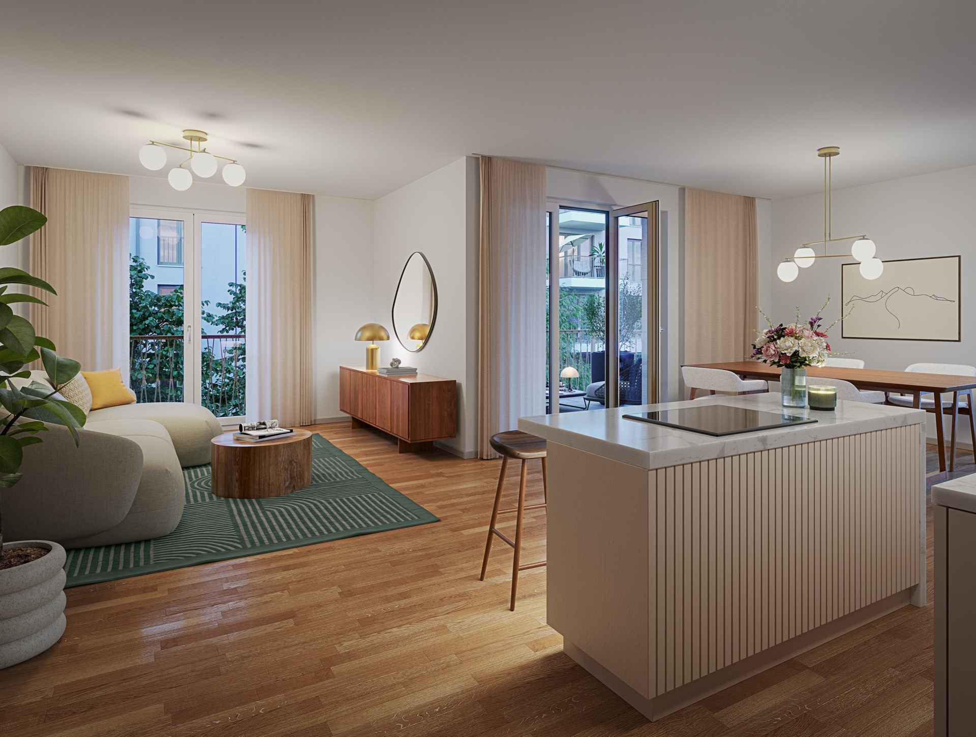 Visualisierung l Wohn-/Esszimmer