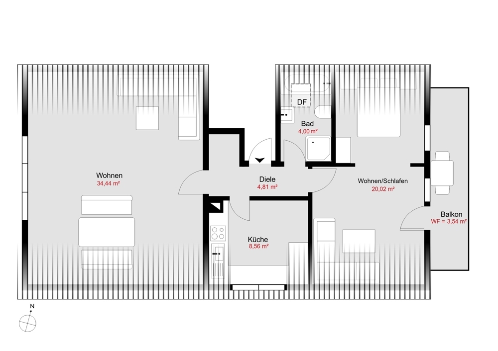 Grundriss WHG 2 im DG