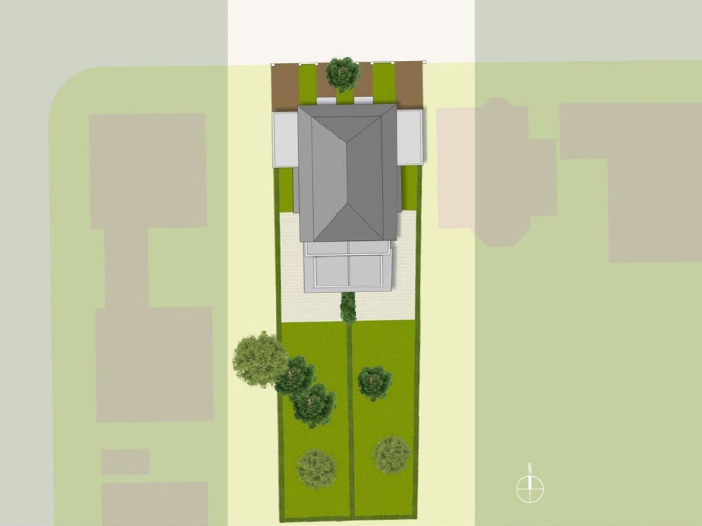 Illustration I Grundstück mit Bebauungsbeispiel