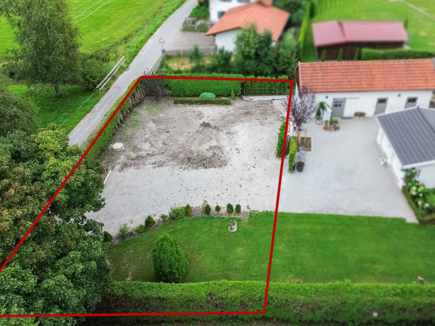 Ansicht Grundstück markiert