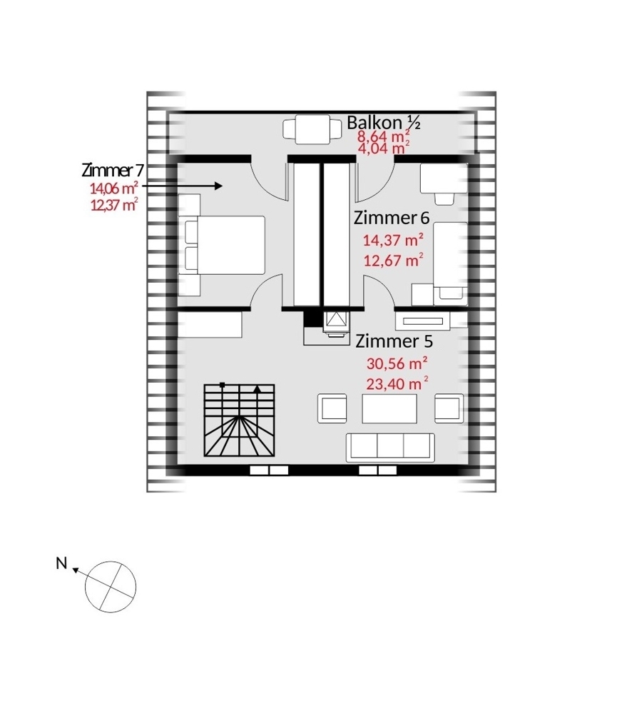 Grundriss DG l Bestandsgebäude