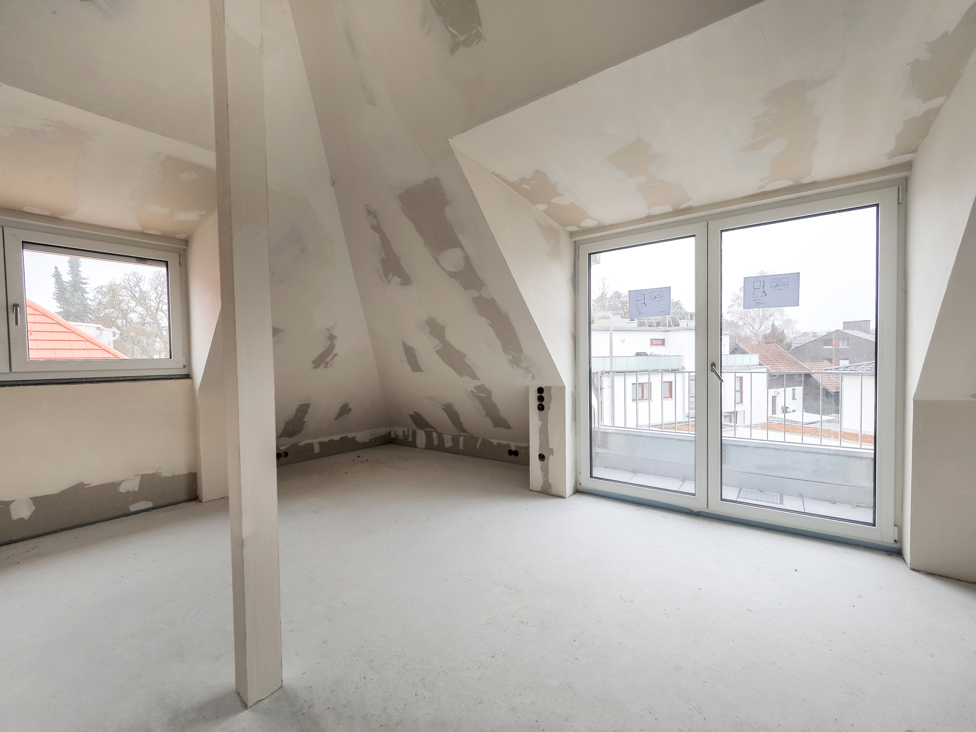 Wohnzimmer l Aktueller Baufortschritt l KI retuschiert