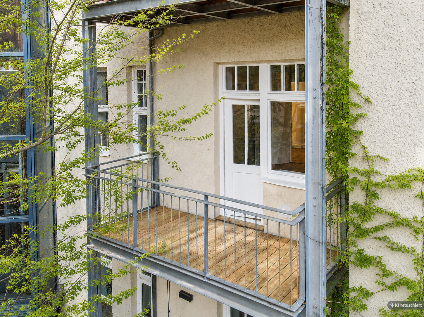 Innenhofbalkon I KI retuschiert