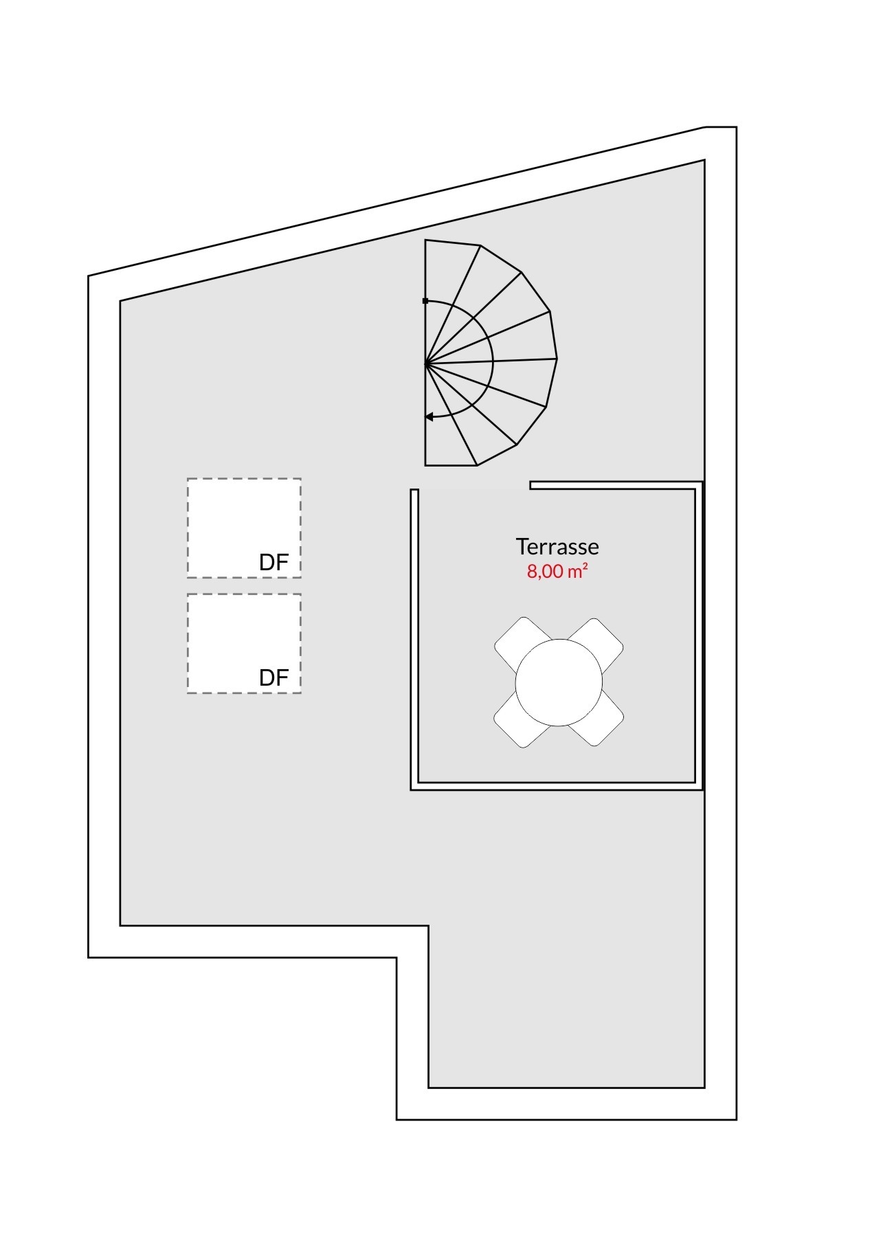 Grundriss Dachterrasse