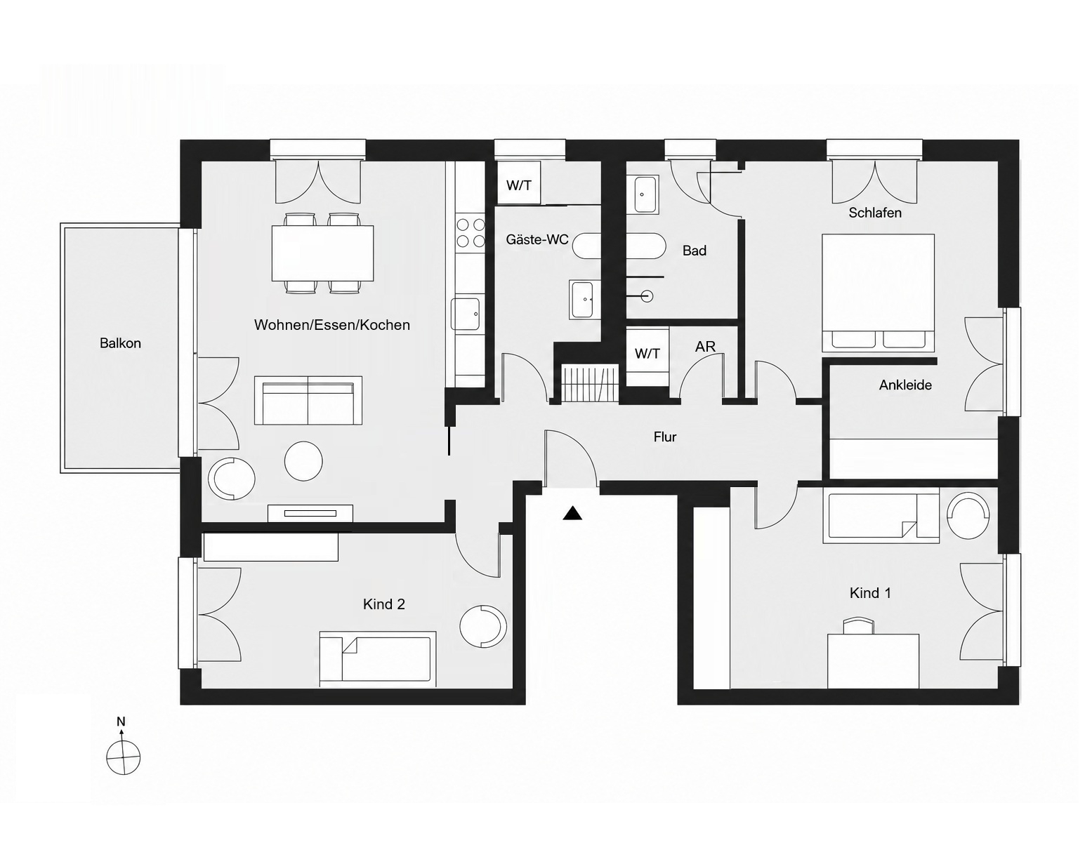 Grundriss l 4-Zimmer-Vorschlag
