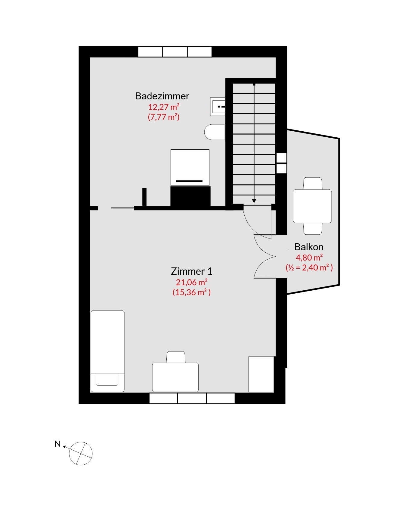 Grundriss-Vorschlag DG (mit Badezimmer)