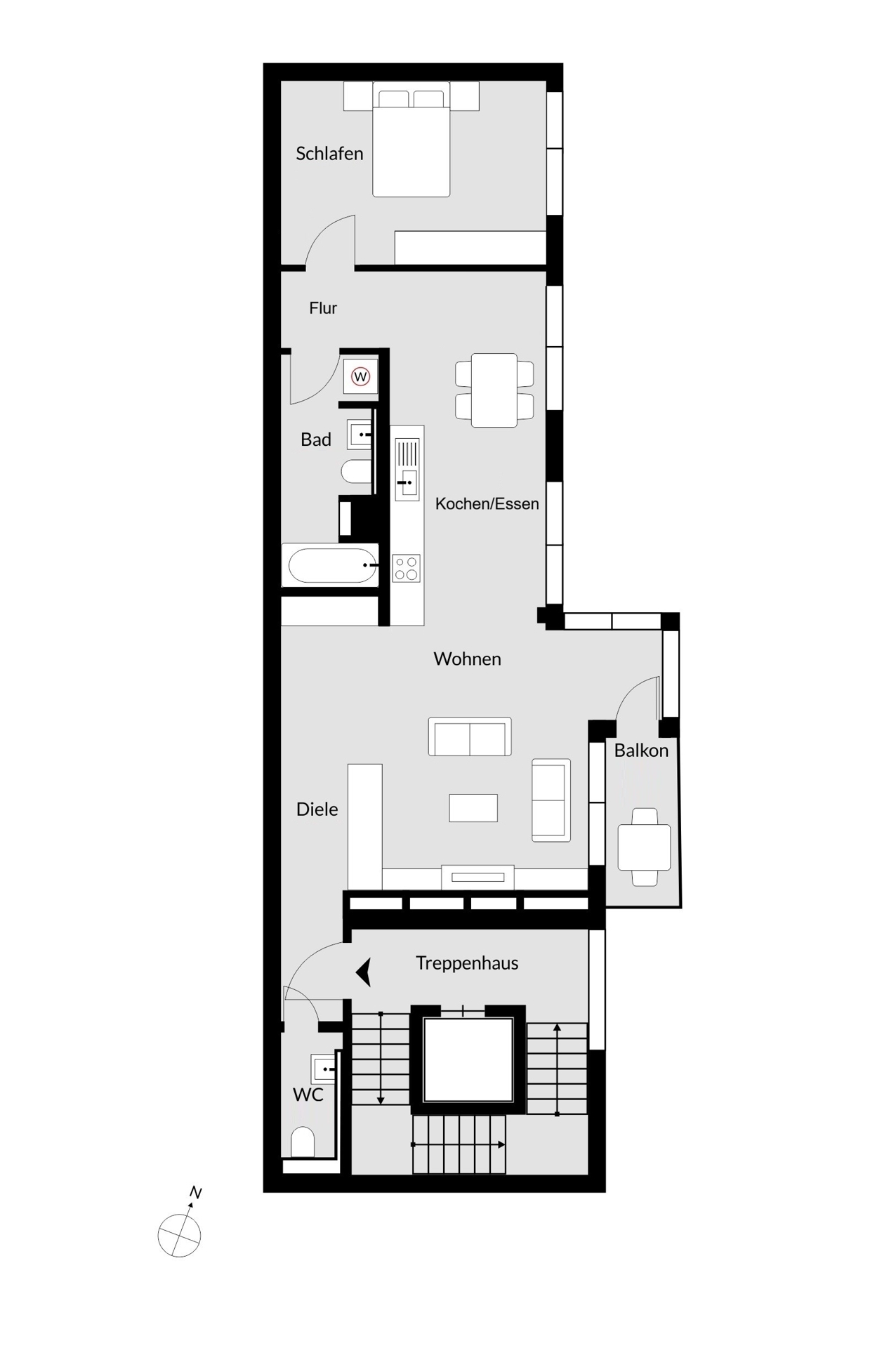 Grundriss l 2-Zimmer-Variante