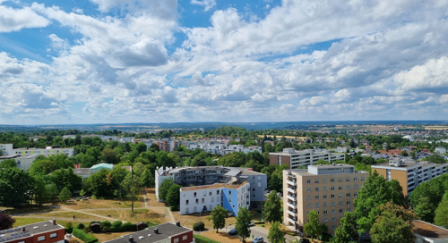 schöne Aussicht aus dem 13. Stock