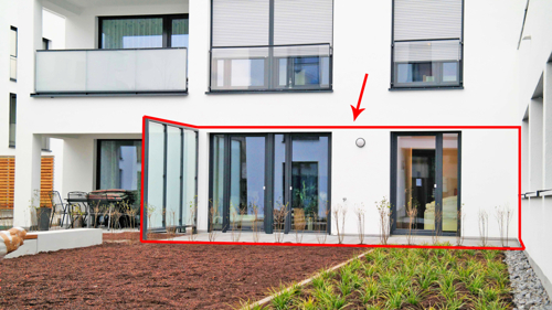 Terrasse in Westausrichtung