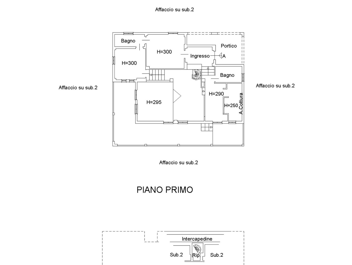 Planimetria del piano primo