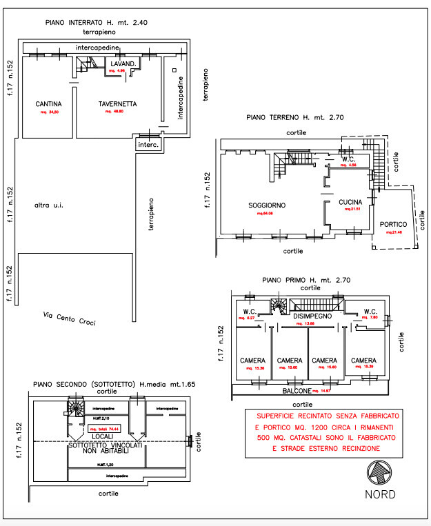 Planimetria Via Cento Croci