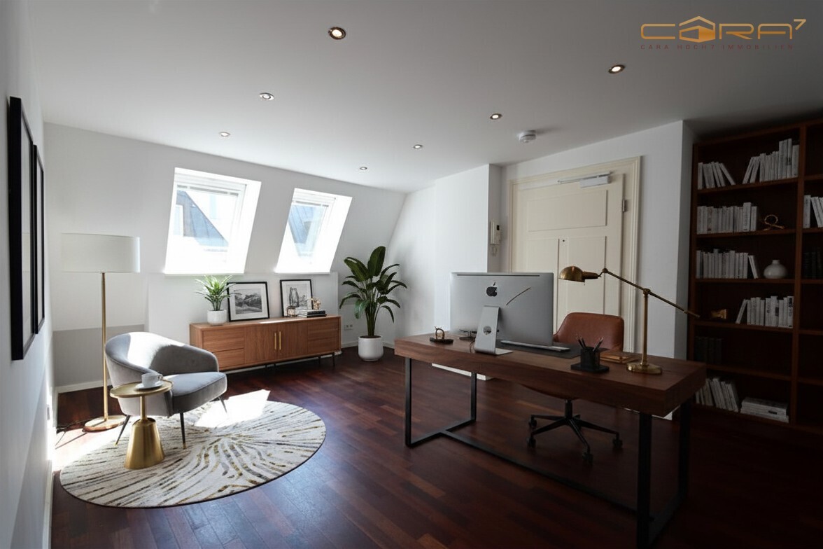 Arbeitszimmer mit digitaler Gestaltungsidee