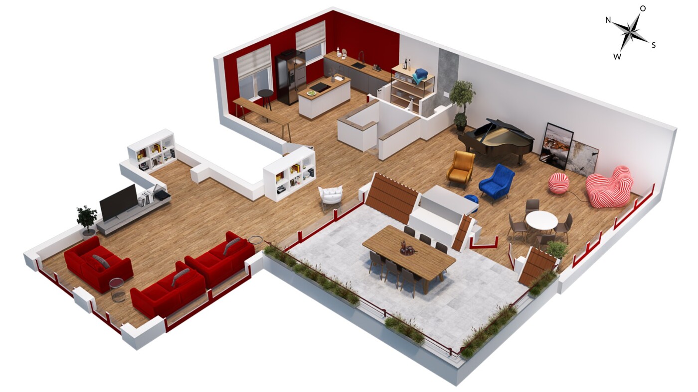 Der 3D-Grundriss oben