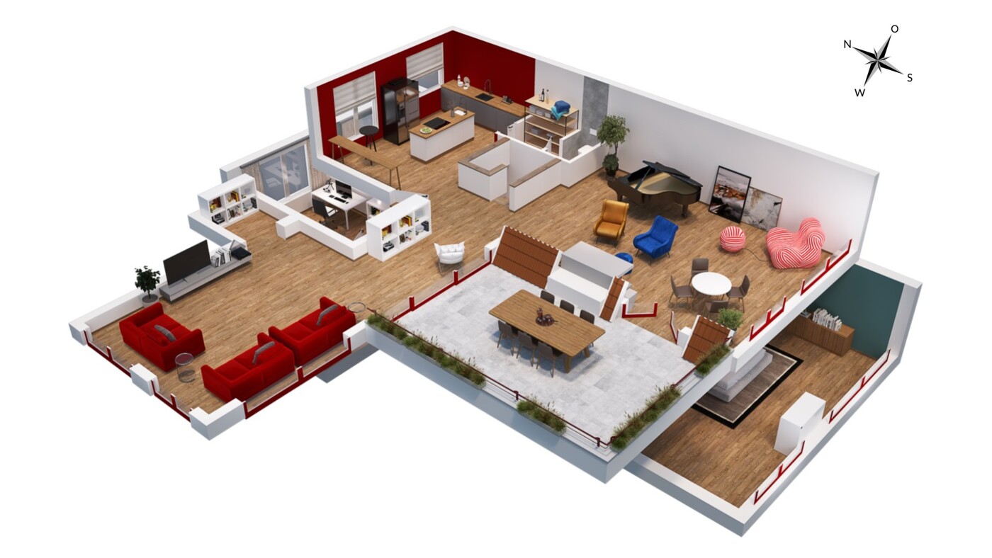 Der 3D-Grundriss oben+unten