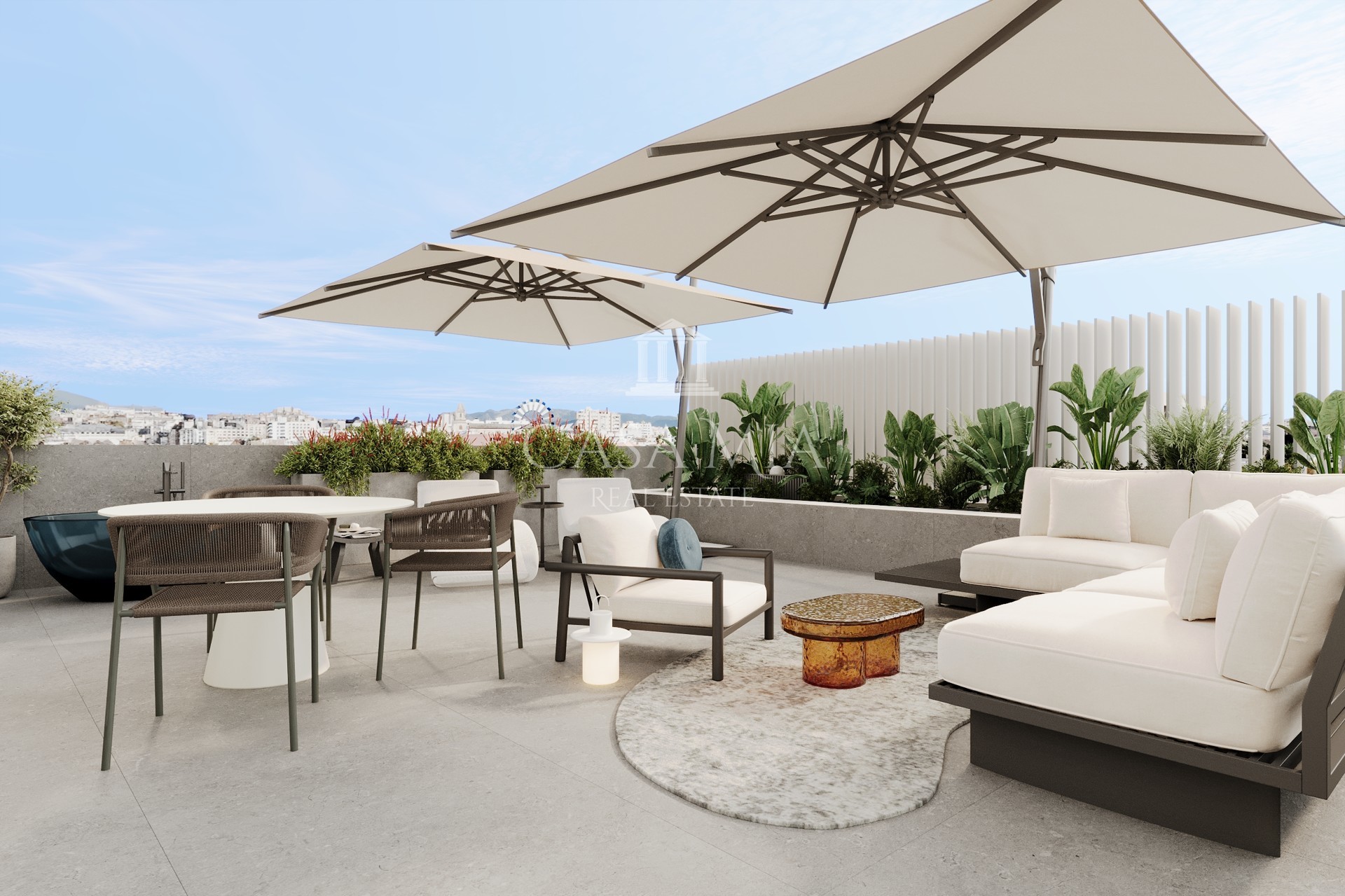 South facing penthouse with private roof terrace & jacuzzi, Palma