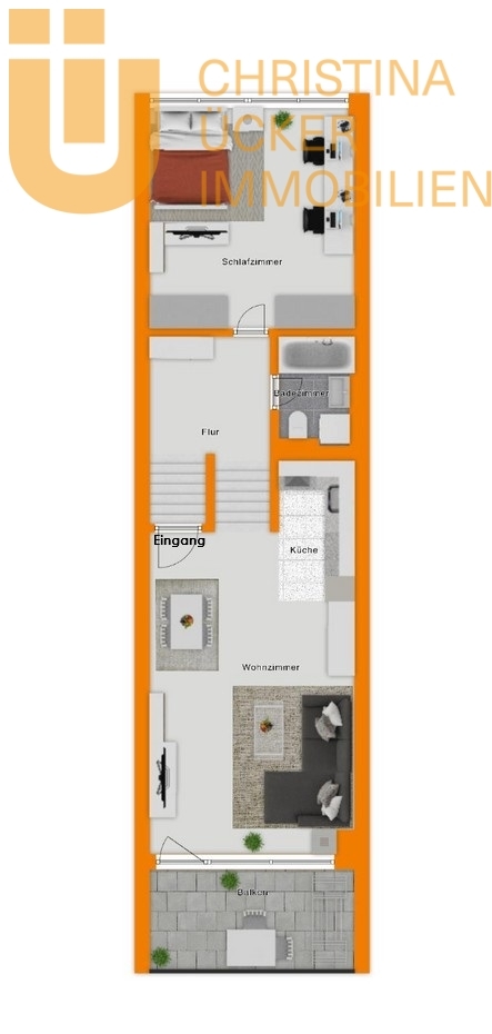 Wohnen mit Weitblick: Helle 2 Zimmer Maisonette-Wohnung mit EBK, Loggia und Garage in Nieder-Roden - Photo 1