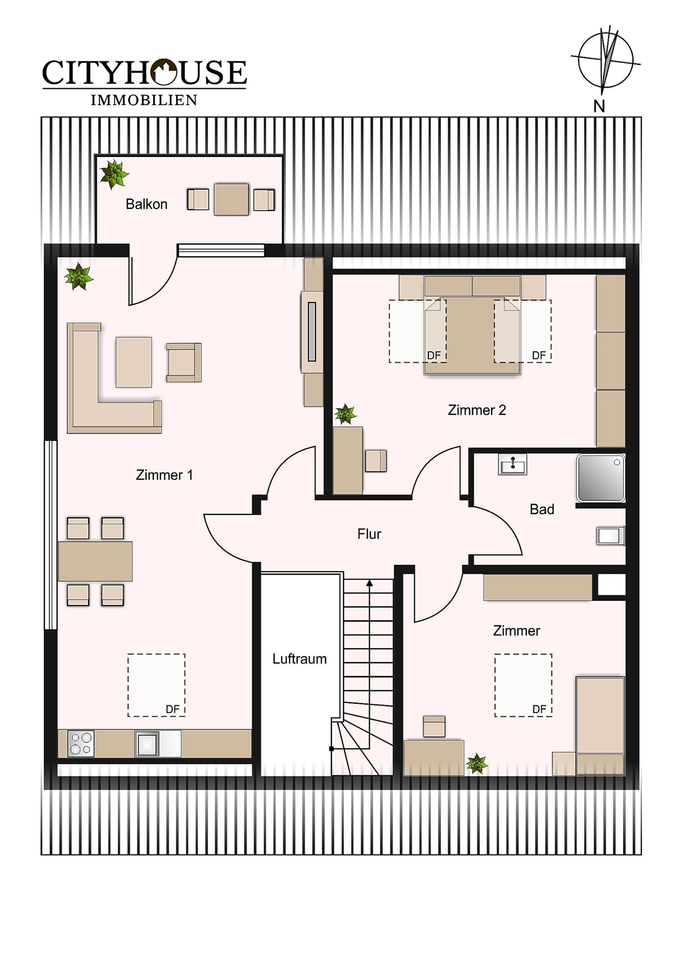 Dachgeschoss mit Balkon