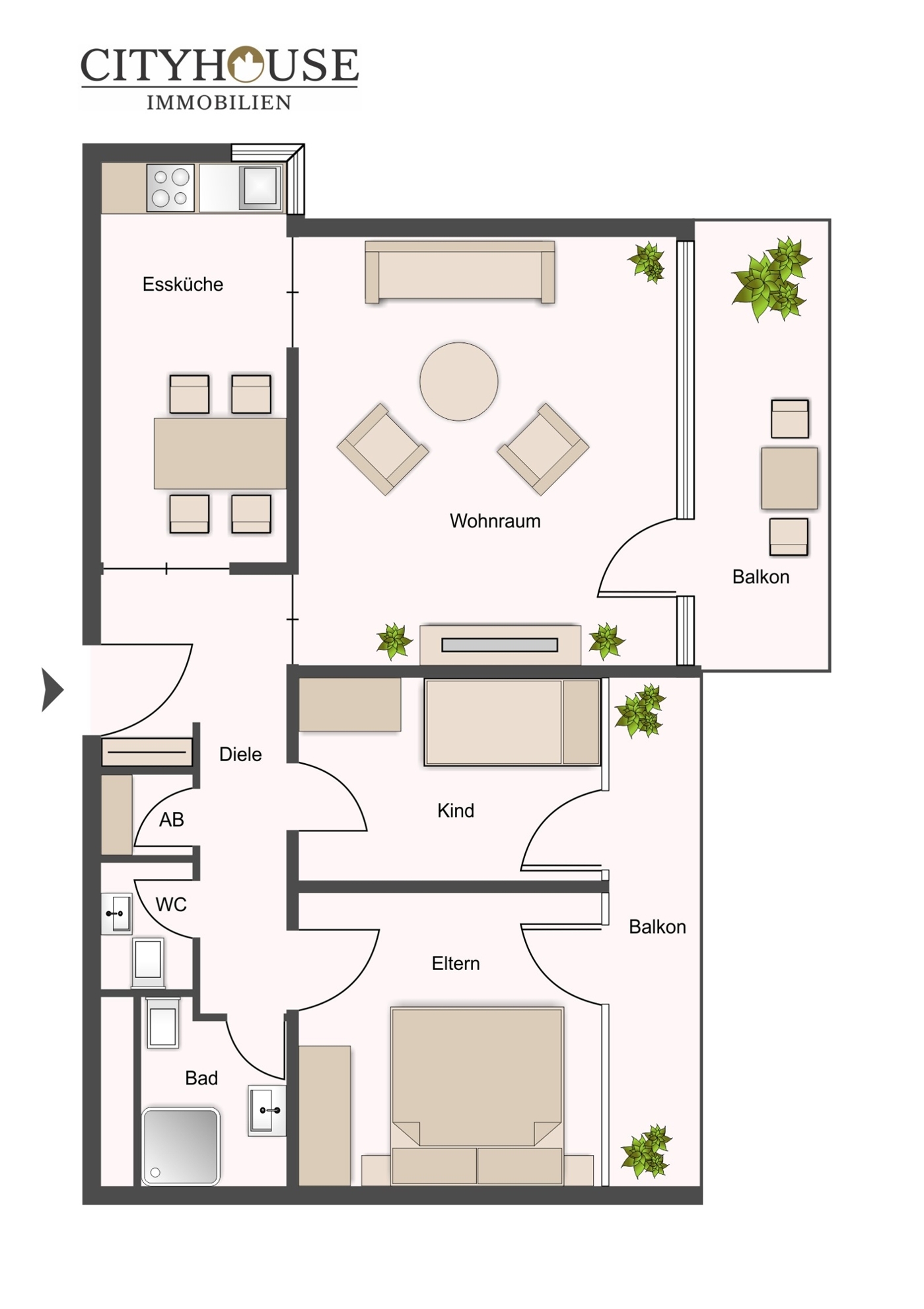 Wohnung 6. OG mit 2 Balkonen