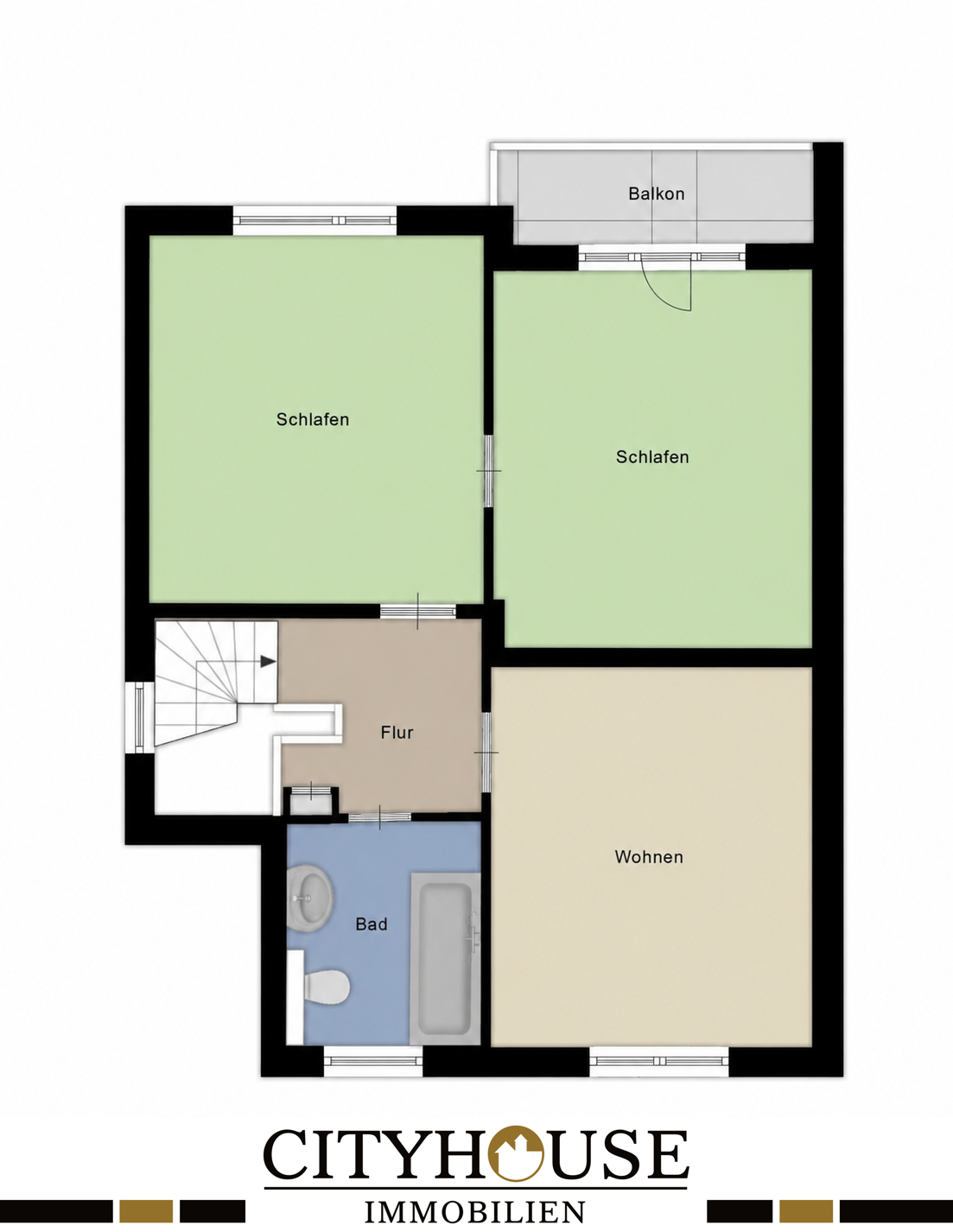 Grundriss OG mit Balkon